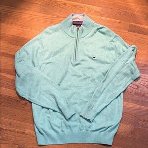 Vineyard Vines Light Green Zip Up Sweater